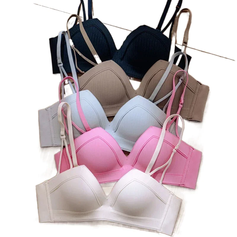 KUCLUT sexy  New Style Soft Support Seamless Threaded Live Broadcast Student Girl Bra Breathable Underwear Cross-Border