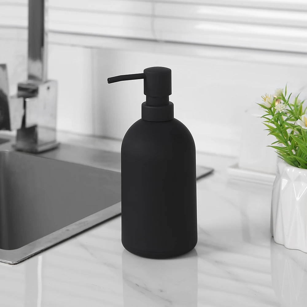 Matte Black Hand Soap Dispenser for Bathroom and Kitchen Countertop - Large Capacity 16oz Soap Pump Dispenser…