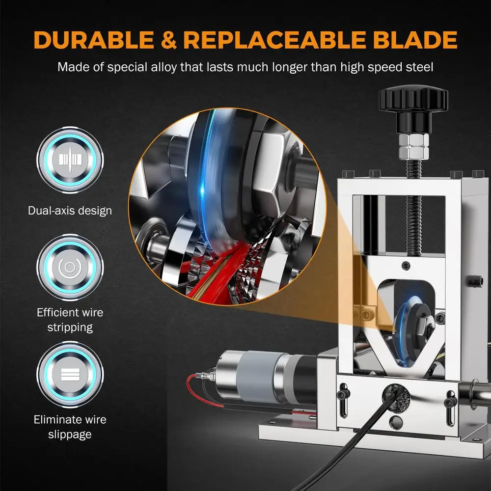Powerful Electric Wire Stripping Machine Scrap Copper Adjustable Blades Labor-Saving & Fast Stripping Portable & Convenient