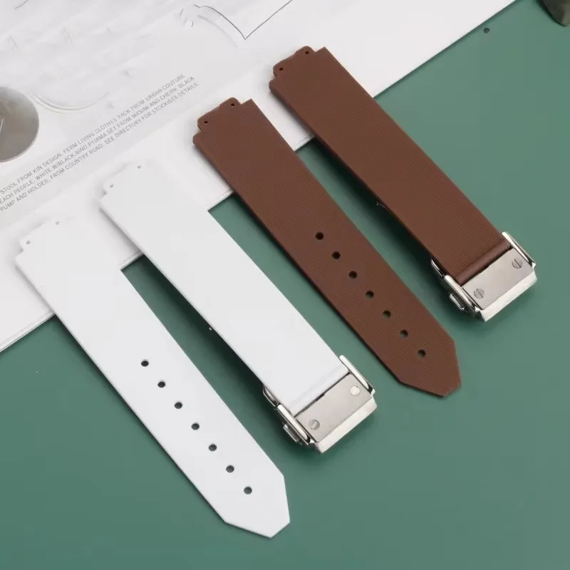 ل Hublot أنثى النساء المطاط حزام الكوارتز الانصهار ساعة سيليكون اكسسوارات الفرقة المعصم الفرقة 18 مللي متر مشبك ساعة 20X13mm