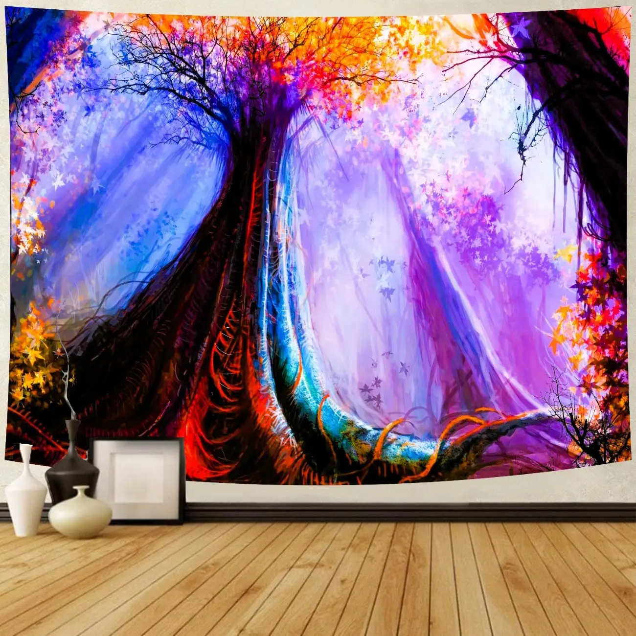 Sunset Tree of Life Tapestry Forest Nature Landscape Wall Hanging Natural Sunrise Tapestry for Room Decoration