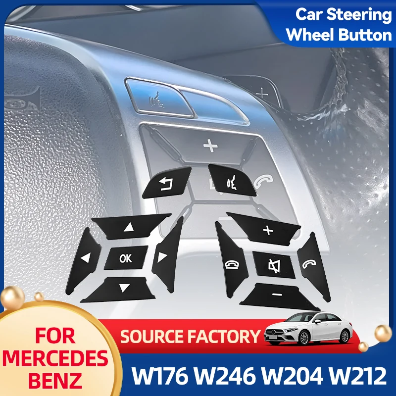 

Interior Mouldings Black For Mercedes Benz W176 W246 W204 W212 C117 W117 X156 W218 X204 R172 W166 X166 Car Steering Wheel Button