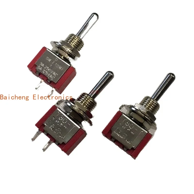 10PCS 6mm Taiwan SH Xinghan T8014B toggle switch 3-pin 3-speed single-sided reset rocker arm ON-OF-ON