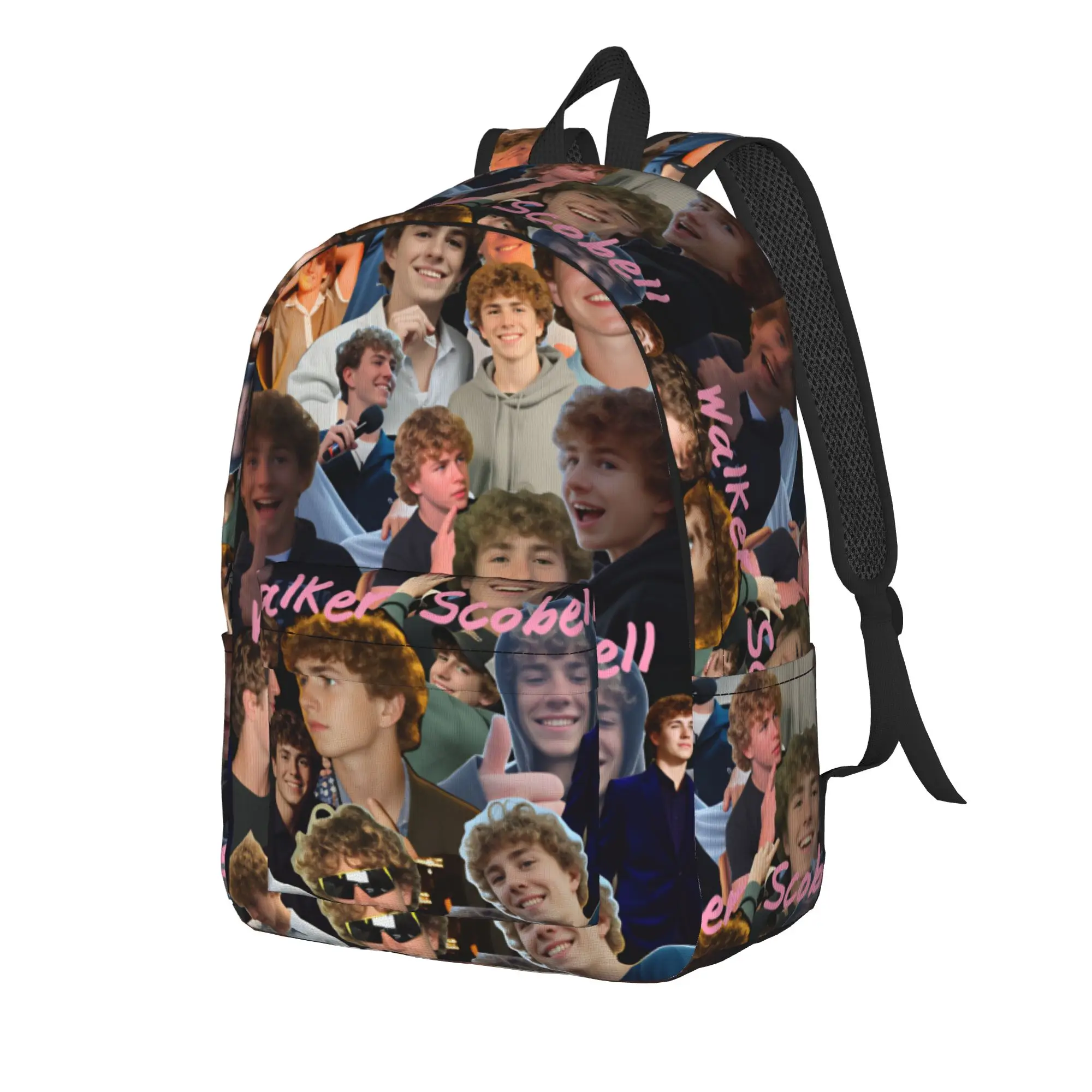 Walker Scobell Smile Mask USA Actor Backpack Student  Pattern Backpacks Polyester Streetwear School Bags Daily Design Rucksack