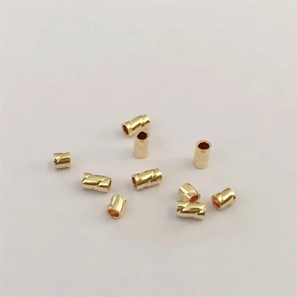 25 Pieces Bulk Straight Twist Cut Tube Beads 2x2mm 2x3mm in 14K Gold Filled for Bracelet and Necklace Making