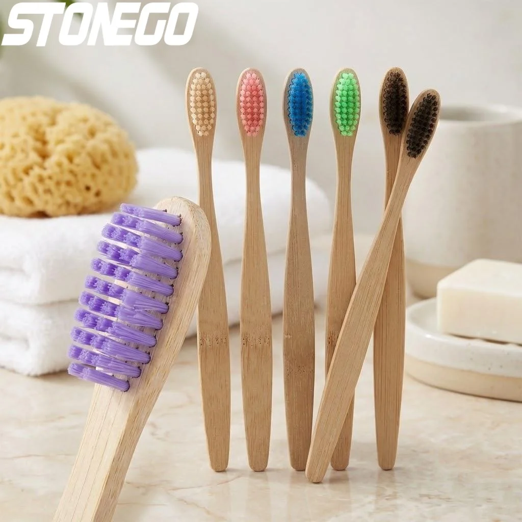 

Bamboo Toothbrush Soft Bristle Antibacterial Oral Care Eco Friendly Adult Toothbrush for Healthy Smiles