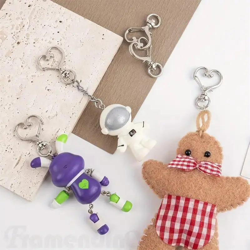 5/10/15/25/40/60Pcs Heart-Shaped Swivel Snap Hooks Metal Spring Snap Keychains Heart Clips Trigger for Lanyard Jewelry Charms