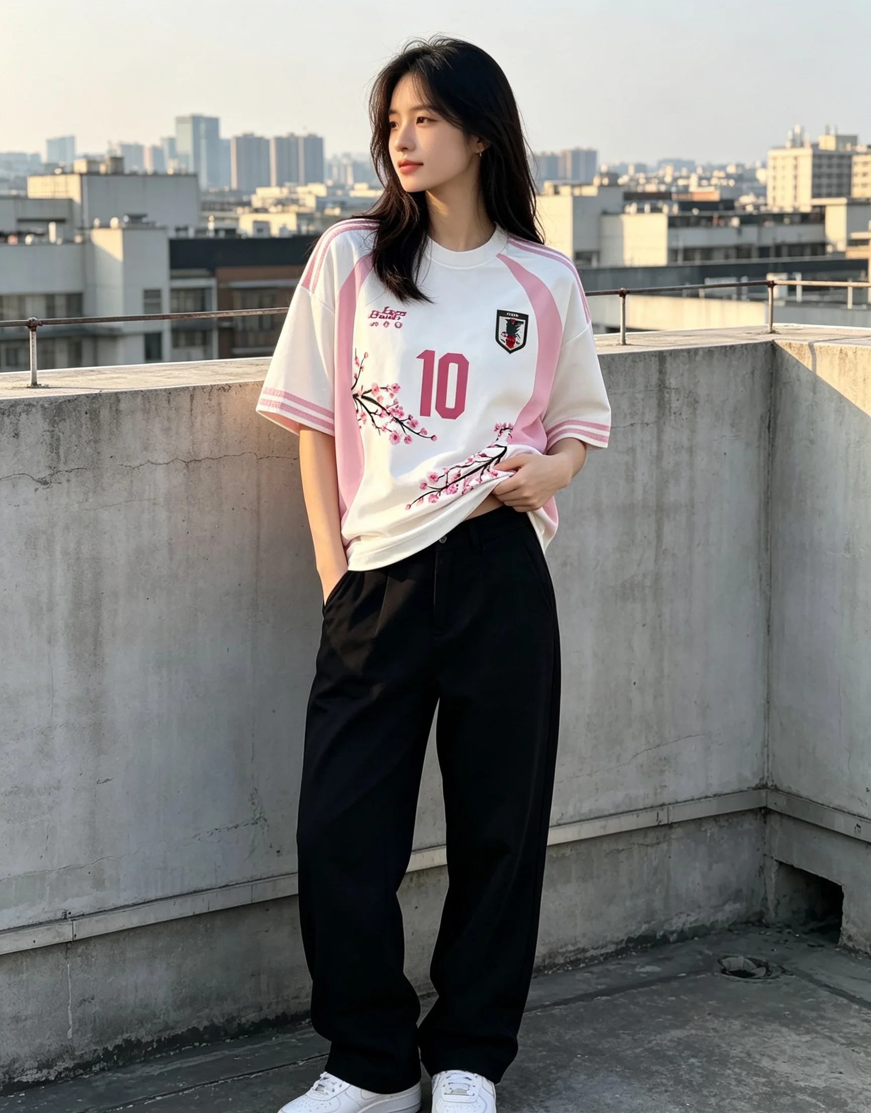 Japanese Sakura Soccer Jersey T Shirt Unisex Oversized Vintage Football Graphic Tee Streetwear Casual Short Sleeve Top
