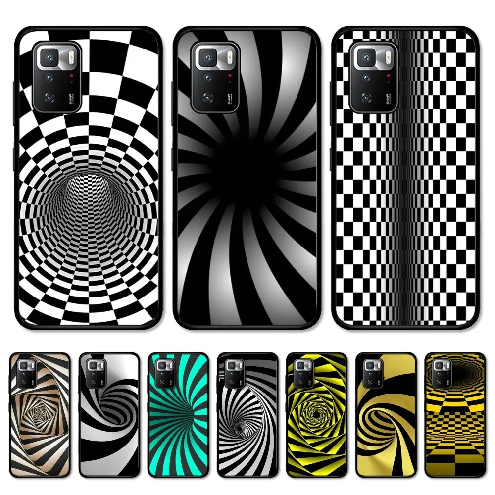 3D Vortex Illusion Phone Case For Redmi Note 4 X 5 A 6 7 8 T 9 9S 10 11 11S 11Epro Poco M3 pro