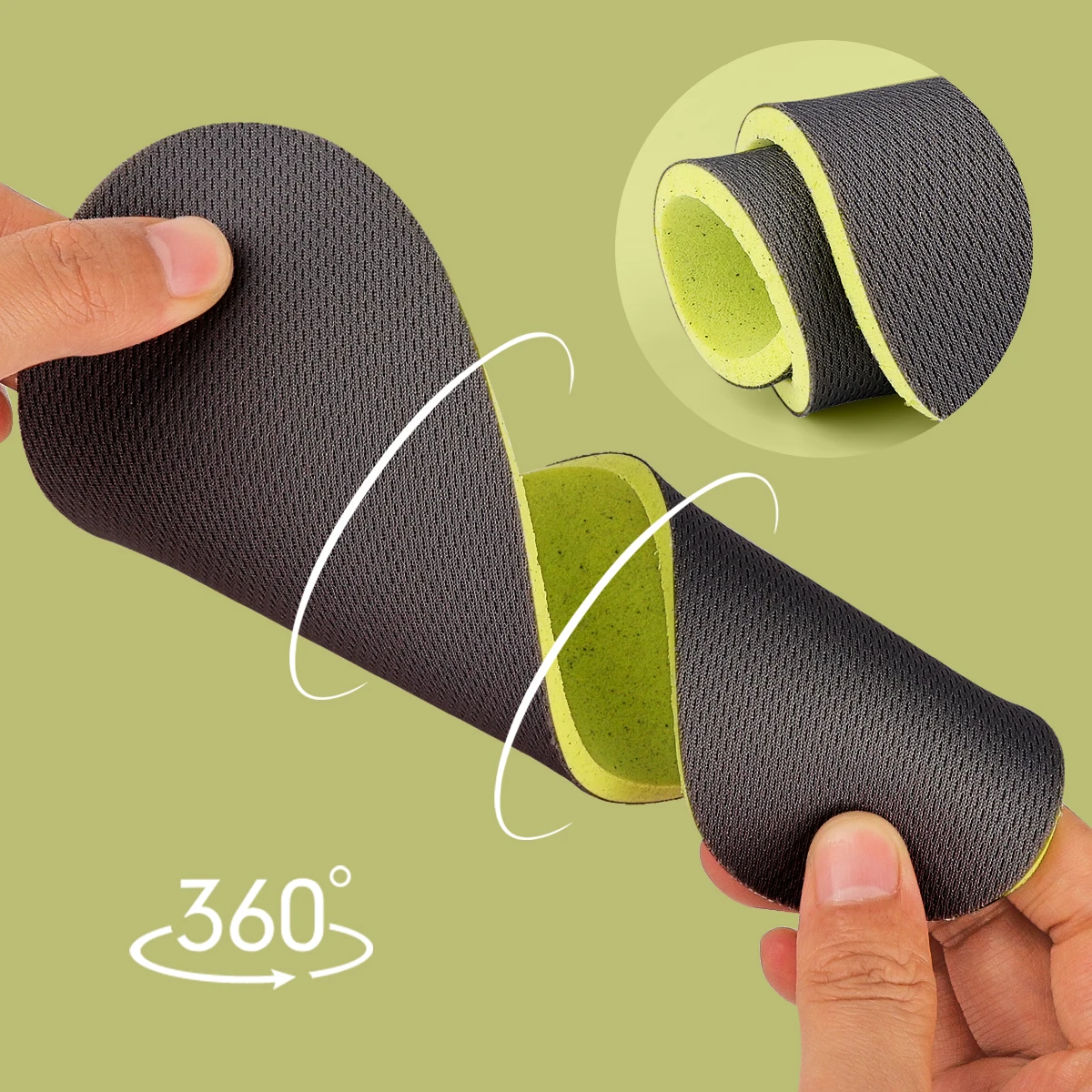Männer Frauen Unisex Sport Schuheinlagen BlackSoft Atmungsaktive Deodorant Stoßdämpfung Pads für kräftiges Gehen Lauftraining – Detail 4