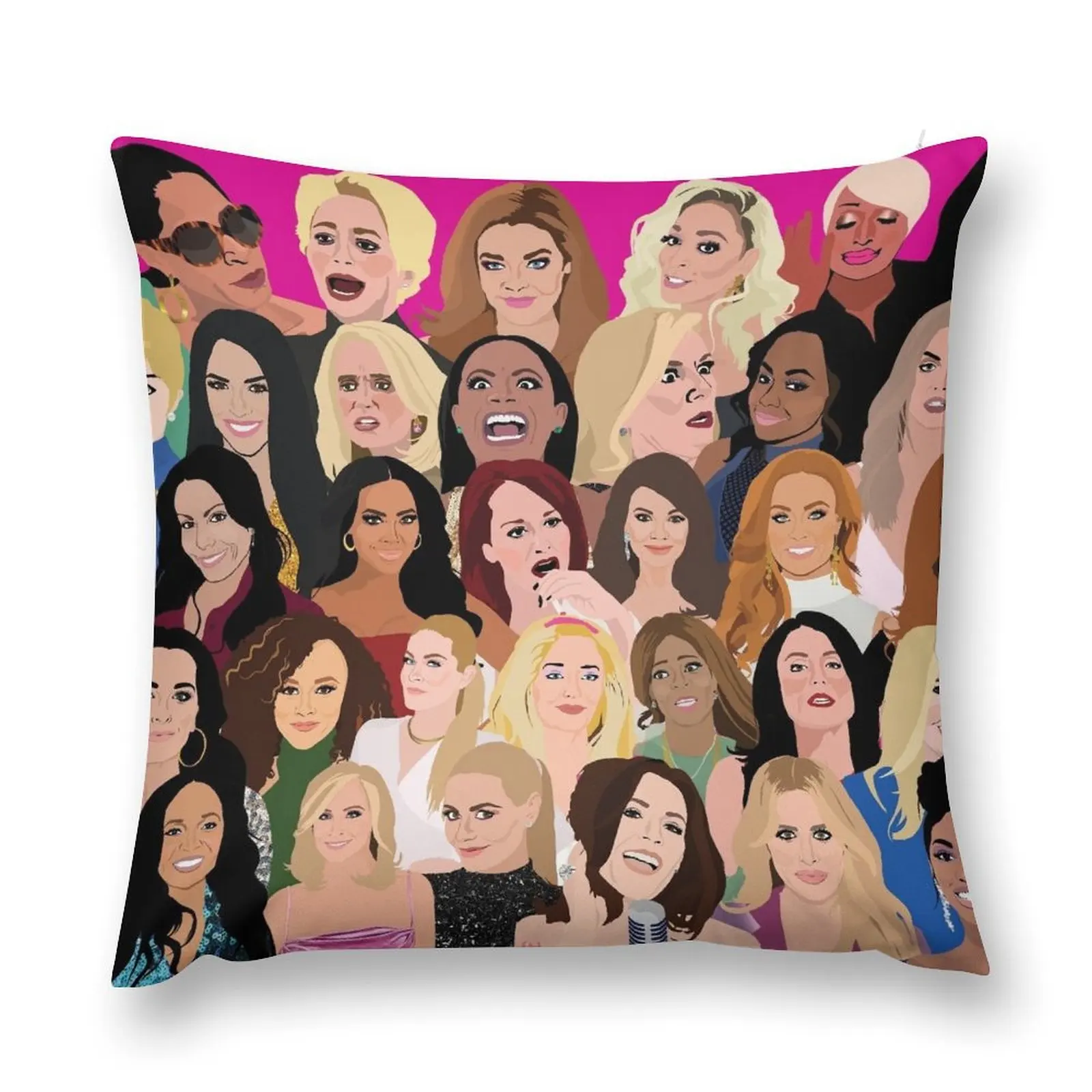 

Real Housewives Montage (RHONY, RHOBH, RHOA, RHONJ, RHOP, RHOC, RHOSLC, RHOD, VPR) Throw Pillow Sofa Cushions pillow