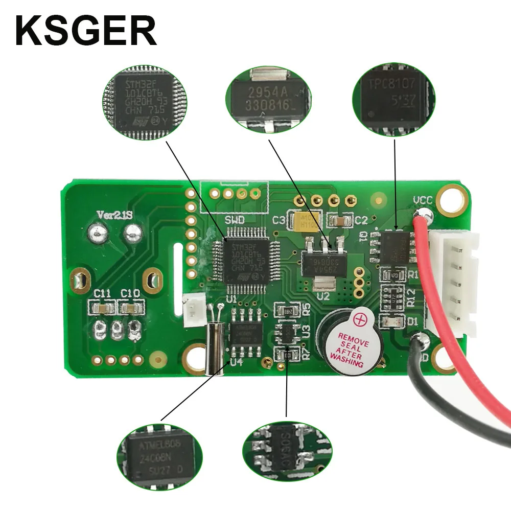 KSGER V2.1S Digital STM32 OLED 1.3 Size Screen T12 Temperature Battery Controller 5 Core Silicone Wire 9501 Soldering Handle Set