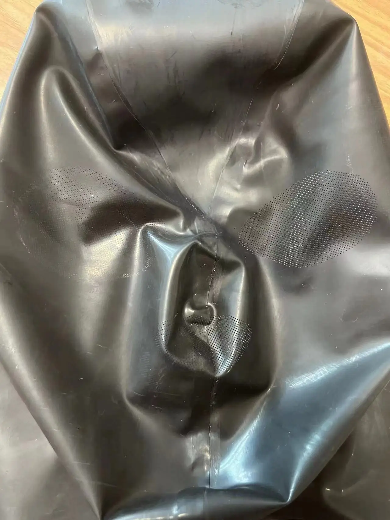 Latex Hats Hood with Chest Suits Micro Handmade Head Dress Tght Top catsuits Perforted eyes nose mouth Zipper