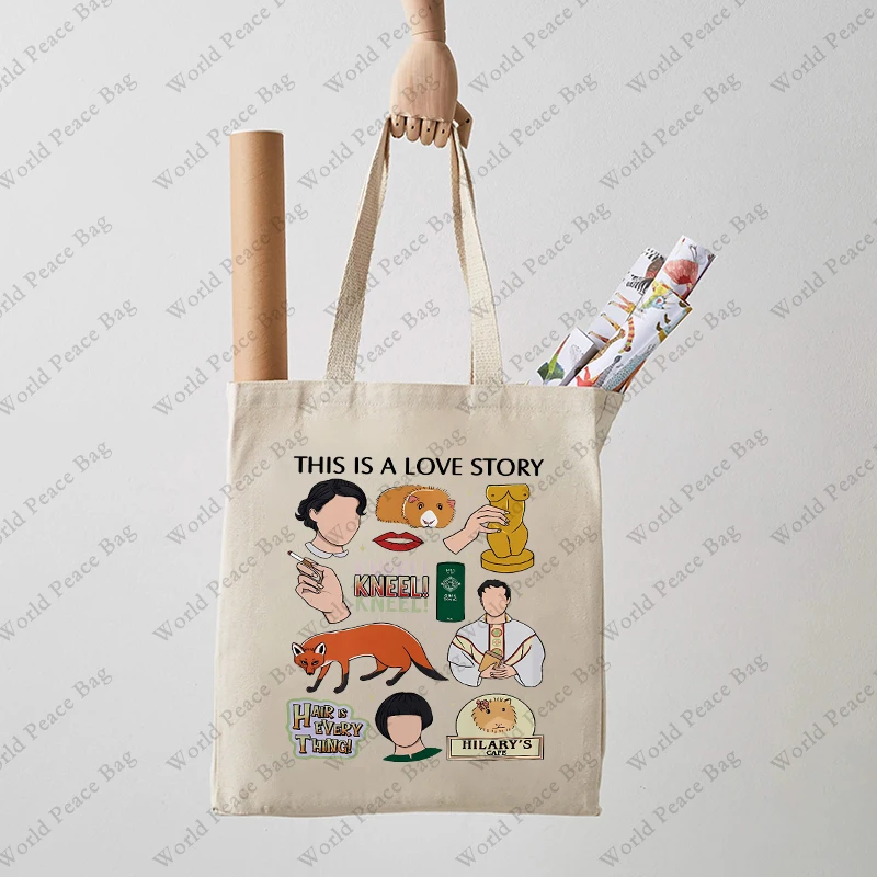 1 pc This Is A Story Love Pattern Fleabag Canvas Tote Bag Fleabag Fans Gifts Fleabag Inspired Gifts Fleabag Merch Women Shopping