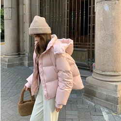 Cotton Jacket 2024 New Fashionable and Versatile Western Style Short Style Hooded Thick Cotton Jacket Loose Winter Cotton Jacket