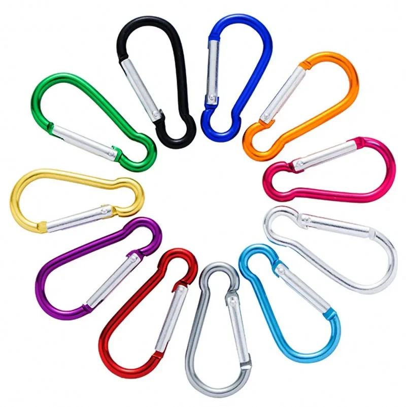 5/10/20Pcs Mini Karabijnhaak Sleutelhanger Alluminum Lichtmetalen D-Ring Gesp Lente Karabijnhaak Karabijnhaak Clip sleutelhangers Outdoor Camping