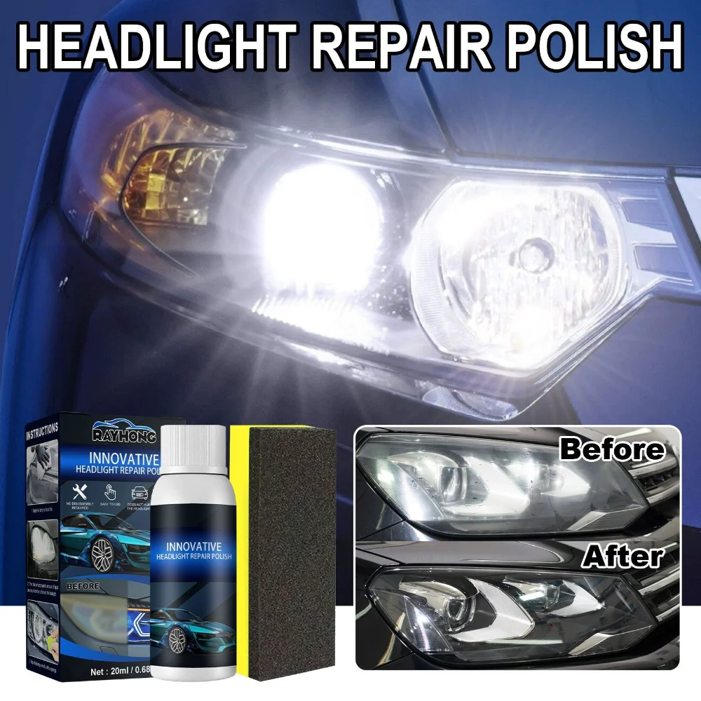 

Car Headlight Restoration Polishing Kits Headlamp Scratch Remover Repair Cleaning Paste Remove Oxidation Headlight Polish Liquid