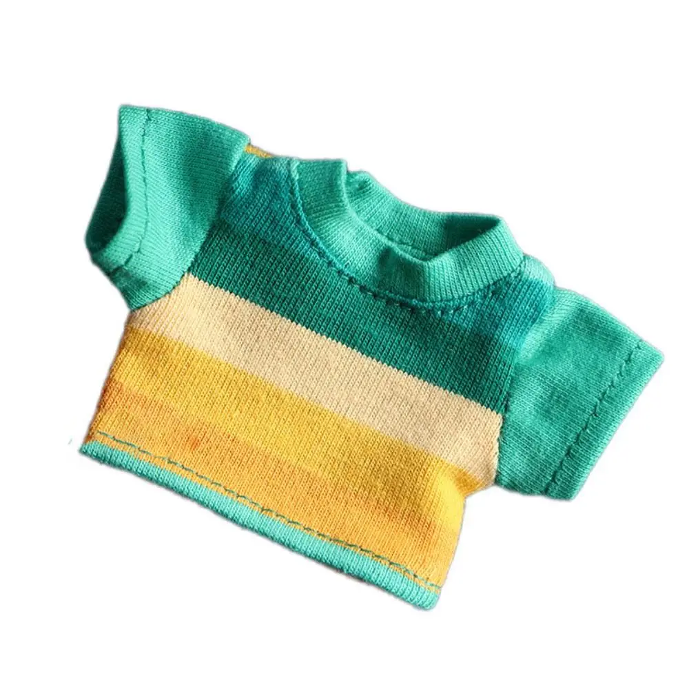 Camiseta informal para muñeca, accesorios DIY de estilo a la moda, ropa elástica para muñeca, 5 colores para muñecos de peluche de algodón de 10cm