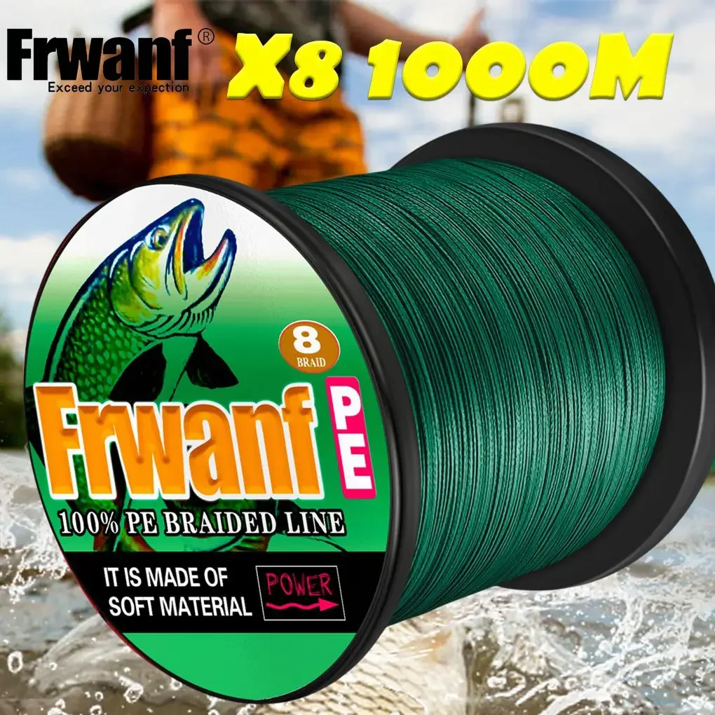 Frwanf 8 fili lenza 1000M intrecciata PE pesca forte lenza multifilamento durevole lenza strumento