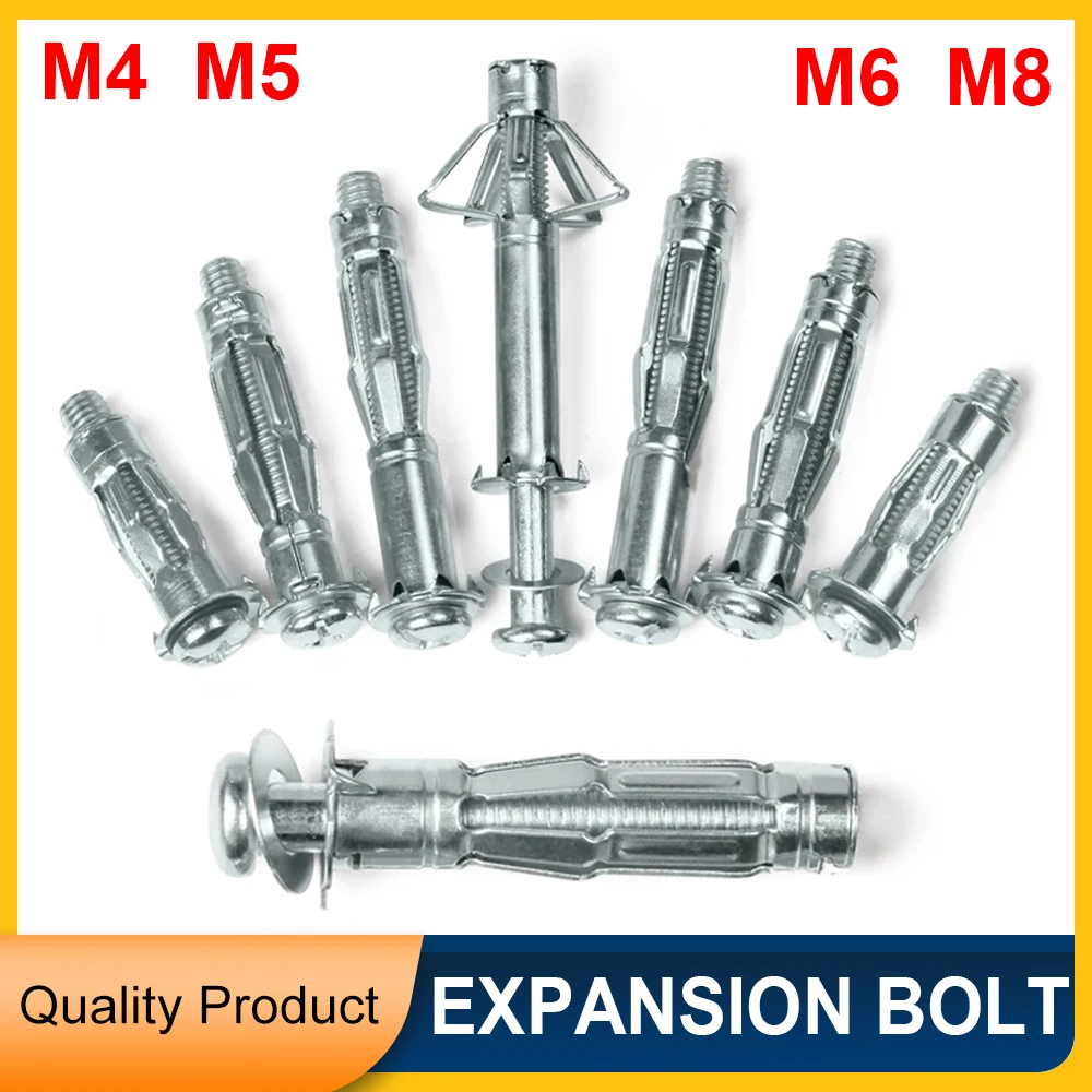 M4 M5 M6 M8 Metal Expansion Bolt Drywall Anchors Plasterboard Gypsum Wall Ceiling Aircraft Tube Pipe Fix Hollow Plug Metal Screw