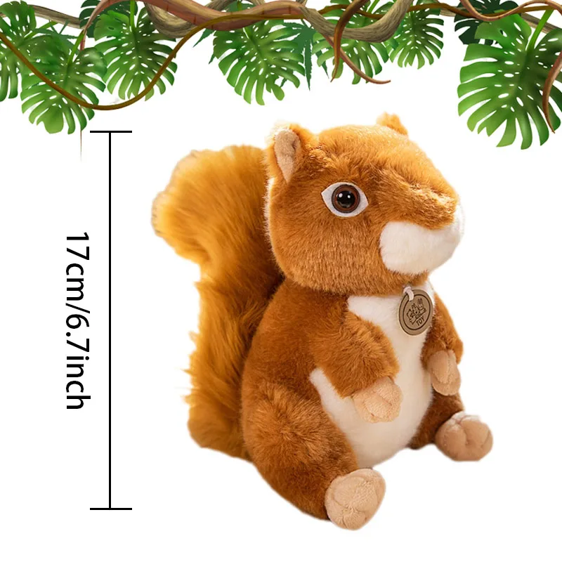 Squirrel Stuffed Animal Cute Jungle Animal Soft Squirrel Plush Toy Fantastic Animals Gift for Kids Birthday Gift