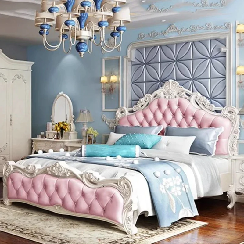 

Aesthetic Girl Modern Double Bed Frame Under Storage King Queen Bed Frame Princess Faux Leather Cama Matrimonial Home Furniture