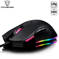 Motospeed V70 Wired Gaming Mouse Lightweight RGB Backlight 7 Keys Macro Programming Optical Sensor Mouse Gamer For PC Laptop