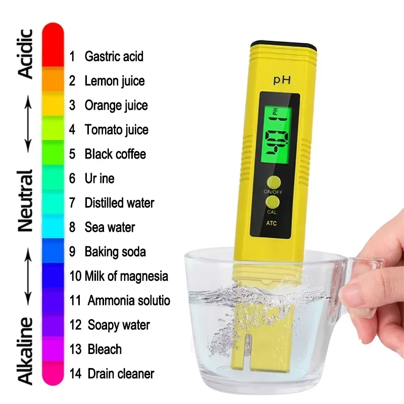 PH Meter 0.01 High Precision for Water Quality Tester with 0-14 Measurement Range Aquarium Swimming Pool Analysis Instruments