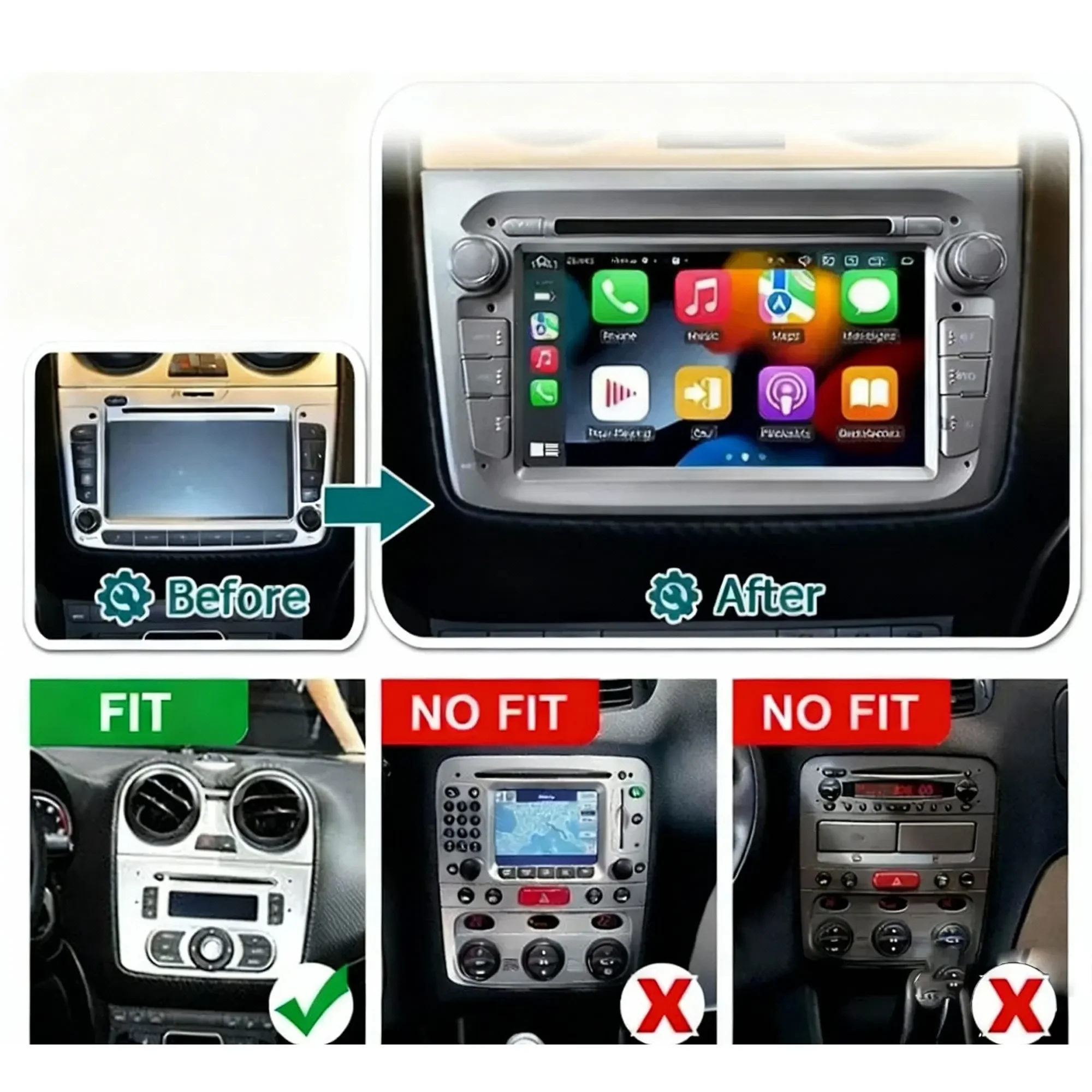 Car Head Unit For Alfa Romeo Mito 2008-2013 Android Bluetooth Upgrade Models Navigation Handsfree Autoradio Swap Exchange WIFI