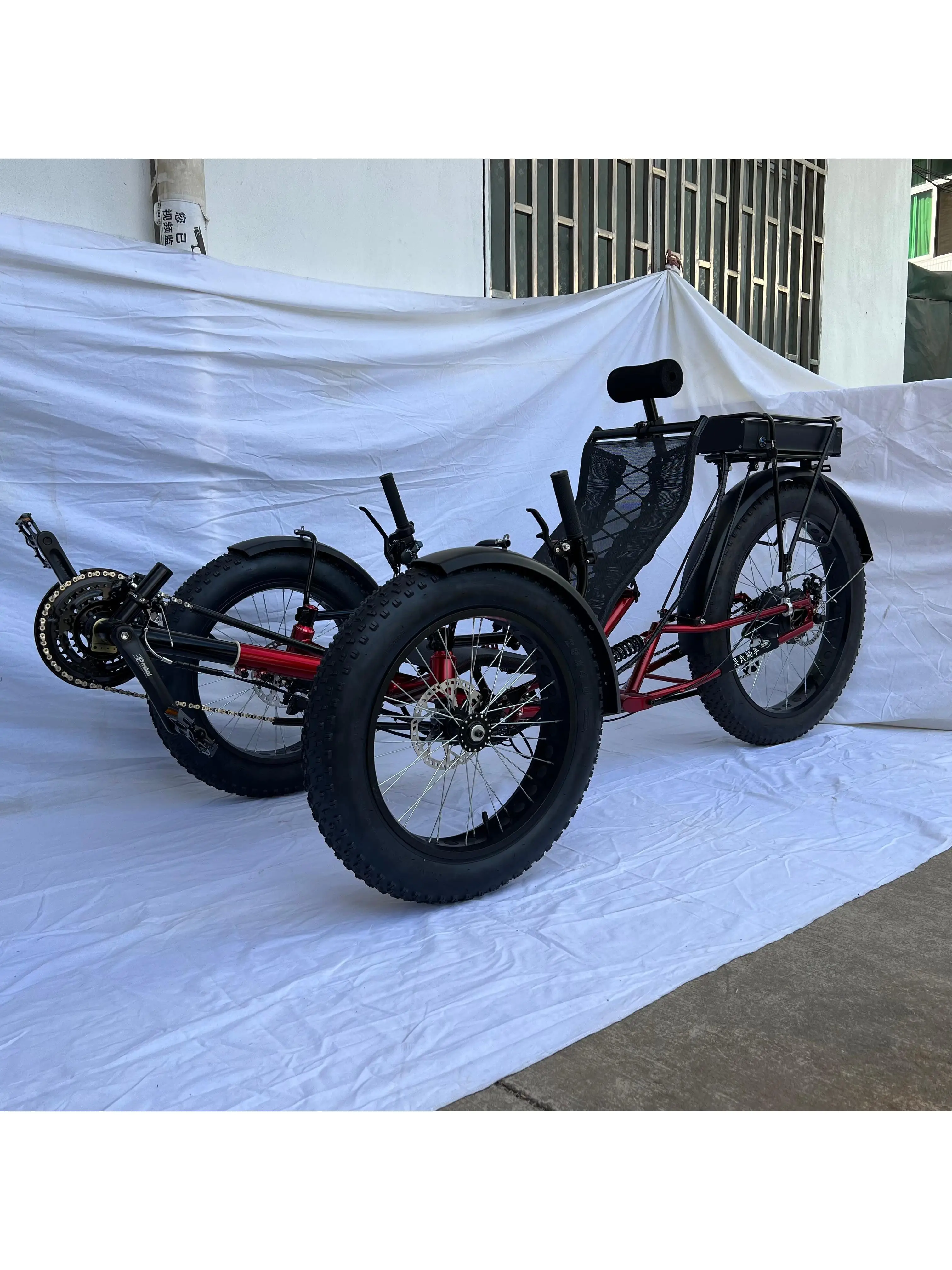 AliExpress NONE Recumbent Bicycle, 500W Electric Three Wheeled Shock-absorbing Fat Tire Bike, Suitable for Snow, Beach, and Mountain Walking