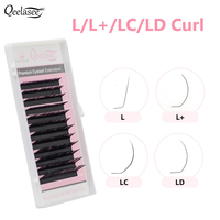 Qeelasee L L+ LC LD curl False Eyelash Extensions Mink L Shaped volume Makeup Lashes wholesale individual lash supplies