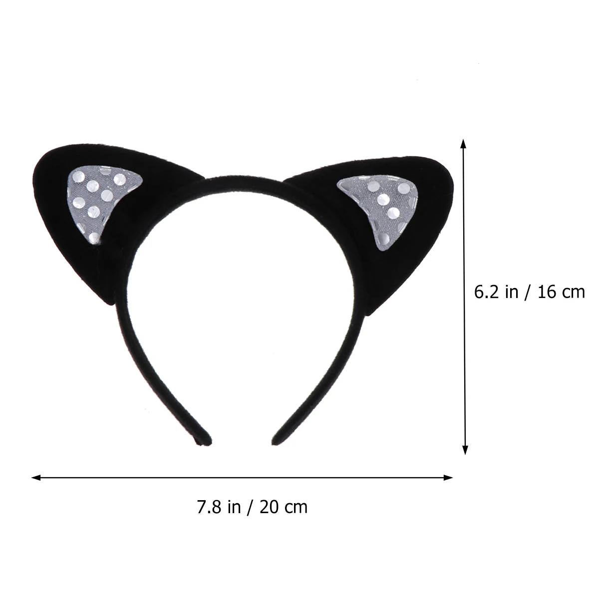 

3 Pcs Cat Ears Headb Set Sequin Animal Hair Accessories Girls Child Halloween Masquerade Cosplay Tail Tie Fits