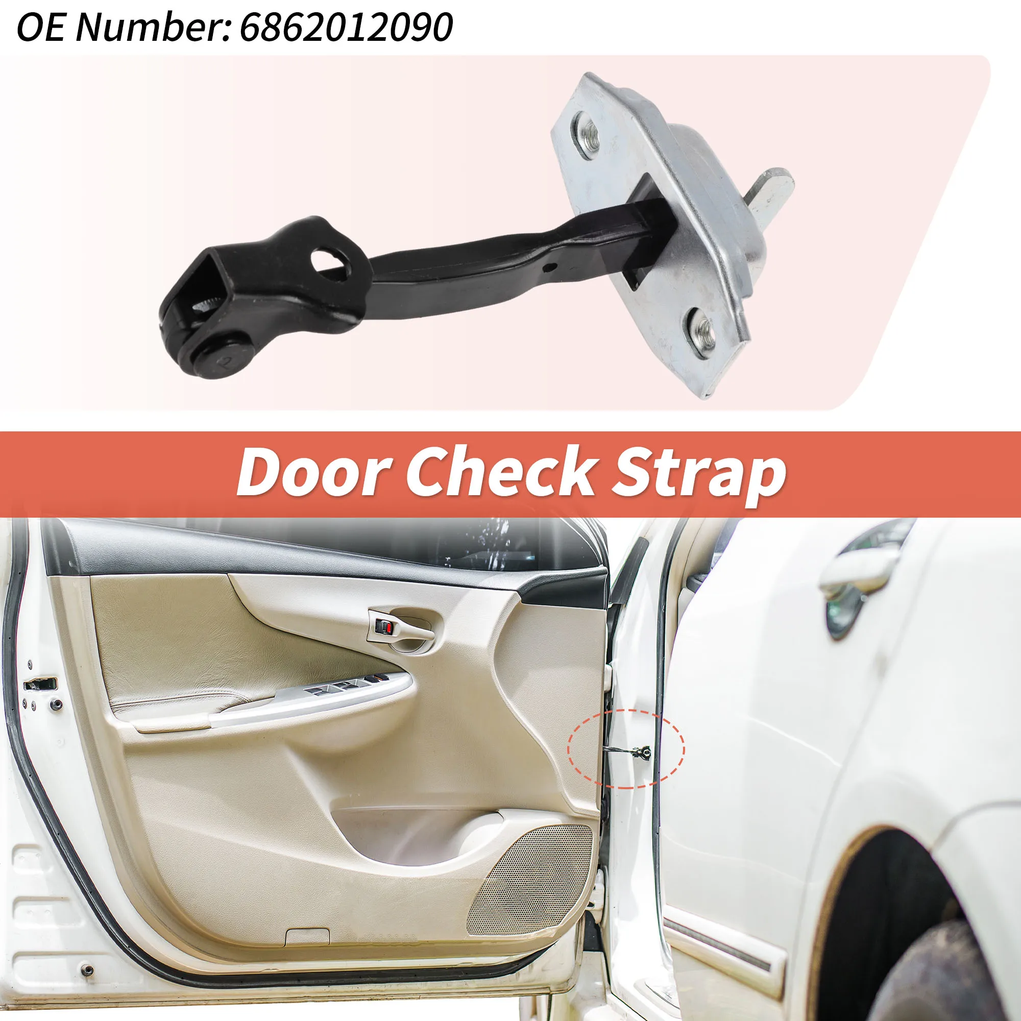 

UXCELL No.6862012090 Left Front Door Door Check Strap for Toyota Corolla 2002-2013
