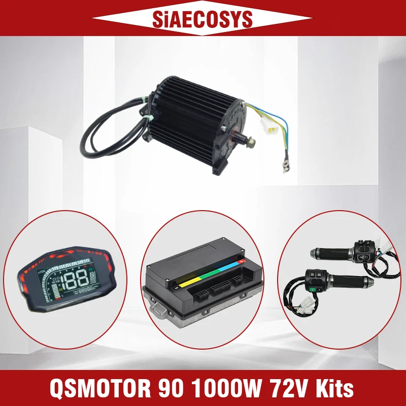 

QS Motor QS90 1000W 72V 55KPH 428 Sprocket Mid Drive Motor kits with EM50SP Controller For Electric Scooter