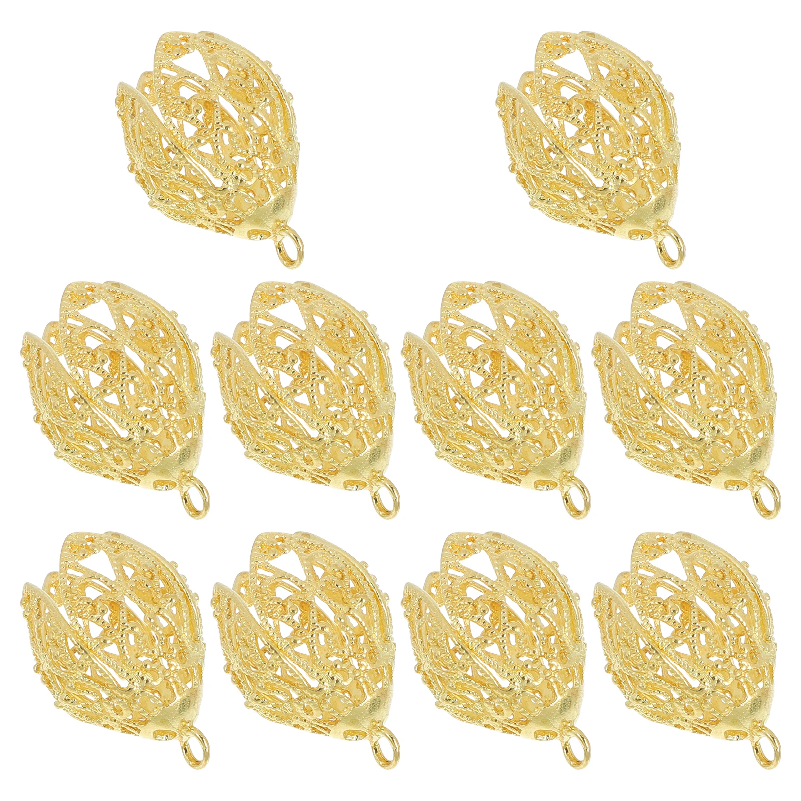

10pcs 24K Gold Copper Hollow Four-Petal Flower Pendants Charms Jewelry Making Diy Accessories Necklace Bracelet Keychain 26X17Mm