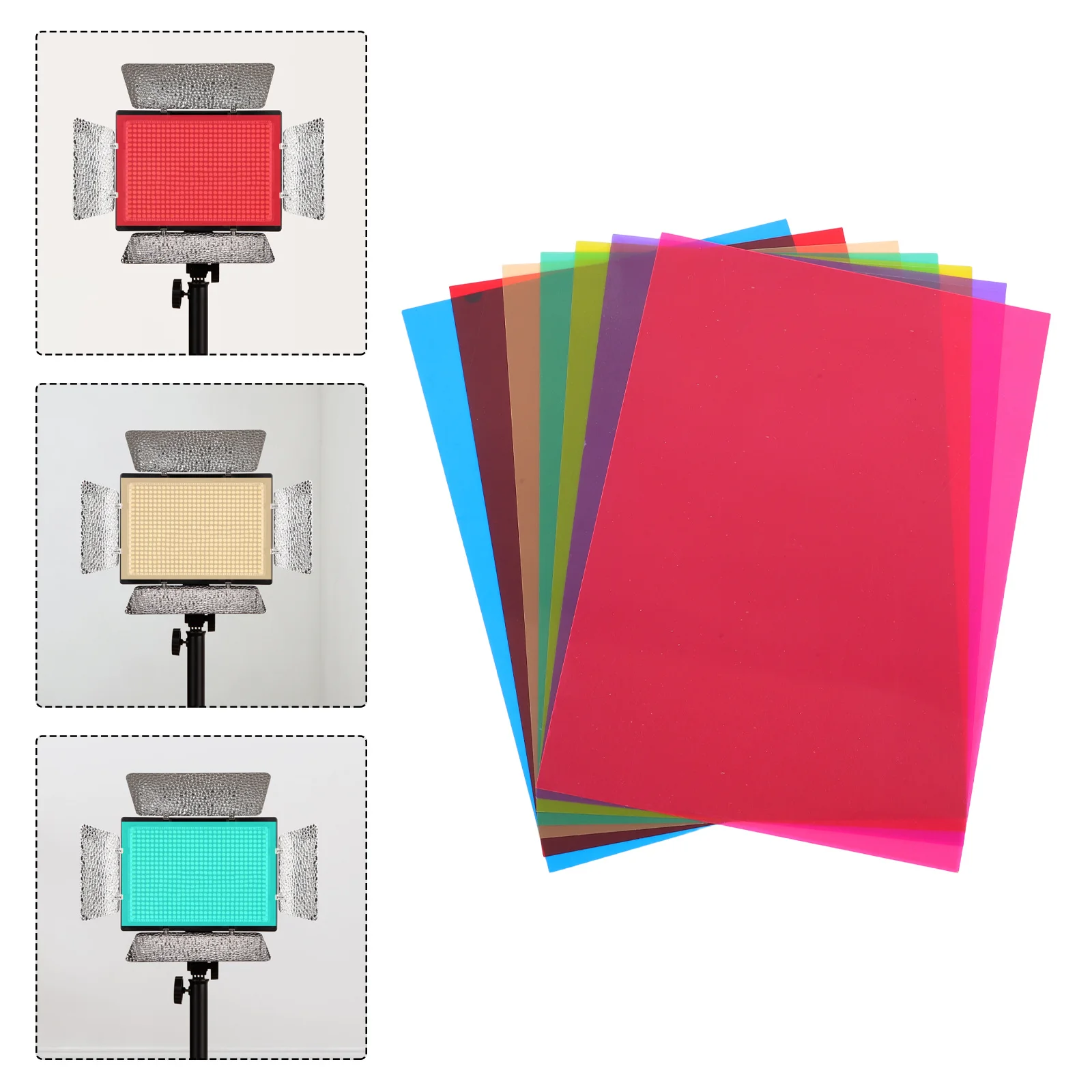 

7 шт. пленок для атмосферной подсветки – гели для коррекции цвета для светодиодных ламп, фильтры теплого освещения 11,67x8,25 дюйма для дома и спальни