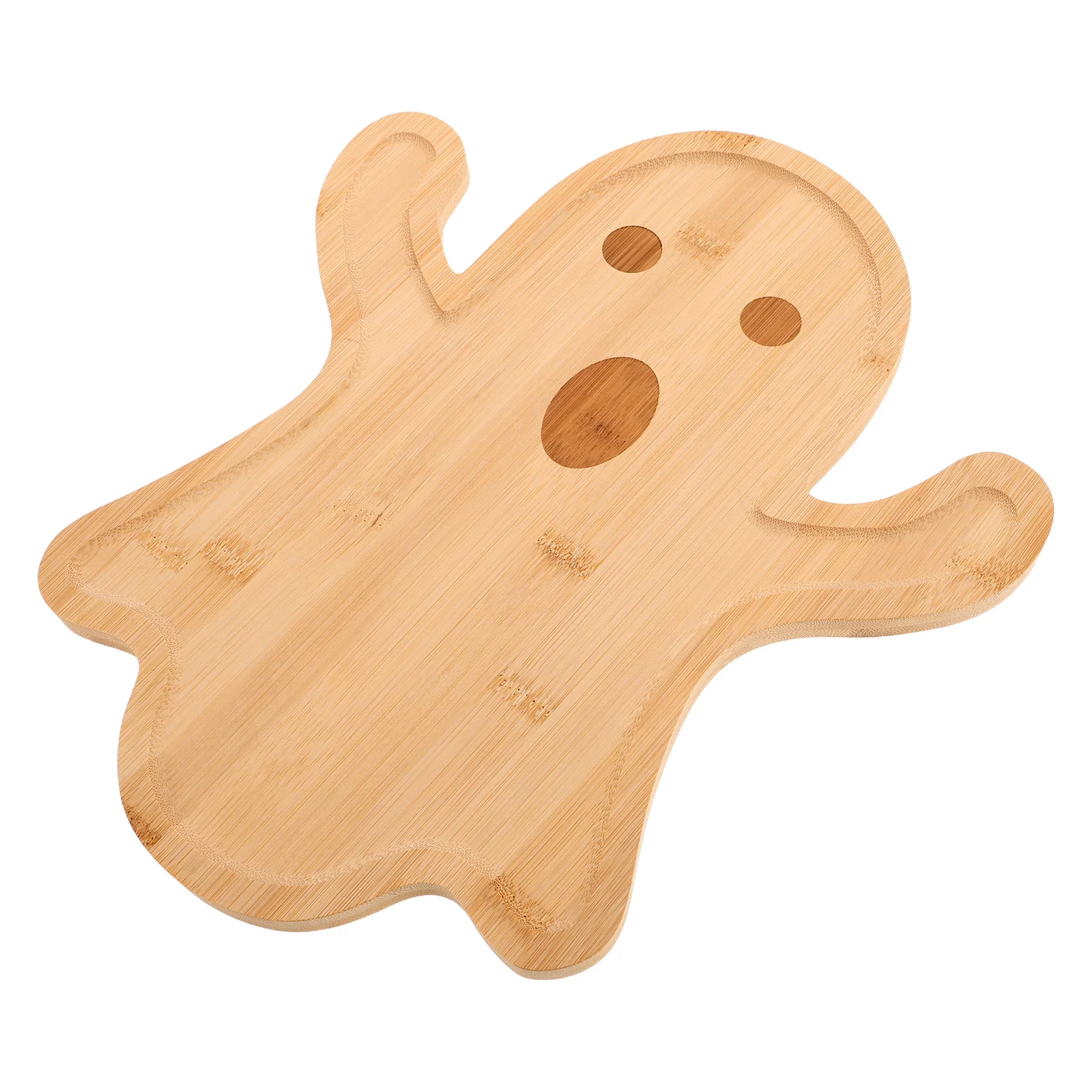

Halloween Wooden Snack Tray Ghost Shape Serving Plate Rustic Bread Board Dessert Platter Party Decor Wood Tray