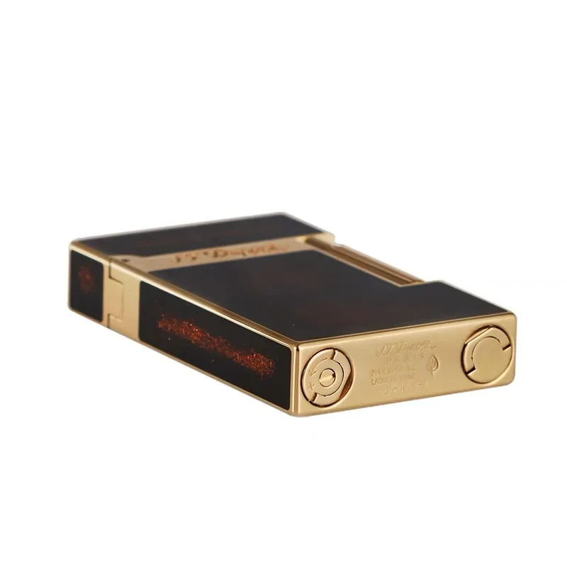 S.T. Dupont L2 Roller Decoration Black Lacquer Gold Lame Lighter Collection