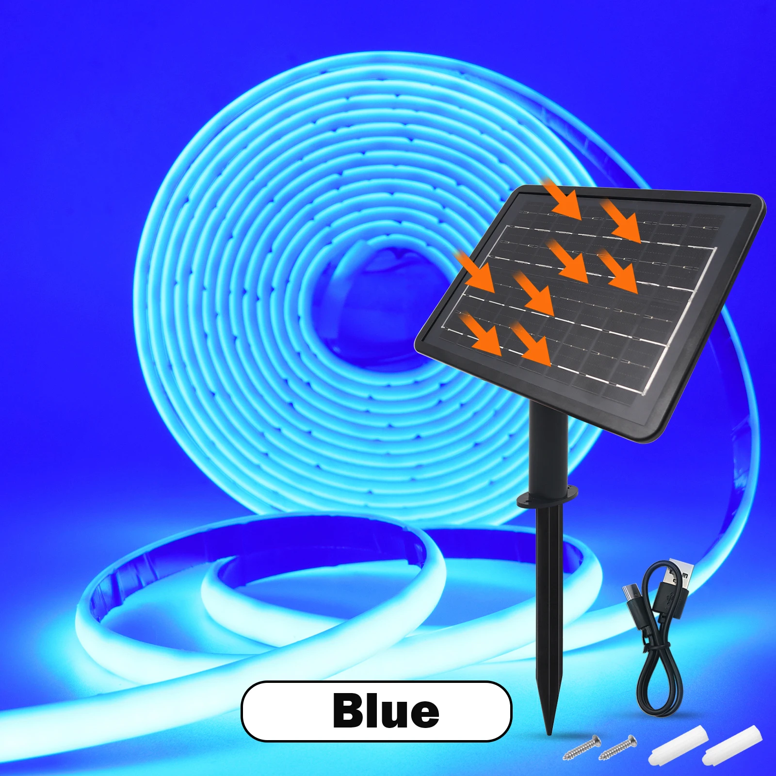 KISUFU Ruban Néon COB Solaire DC24V IP68 Étanche 320LEDs/M 4