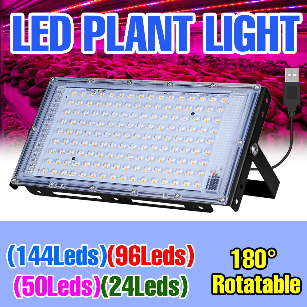 

USB DC5V светодиодный светильник для выращивания растений полного спектра, водонепроницаемая лампа для фруктов, гидропоники, теплицы, мха, кактуса, выращивания овощей