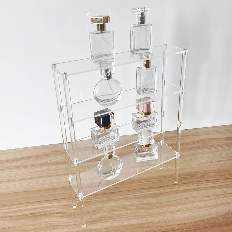 1-4 Tier Clear Acrylic Riser Display Stand For Action Figures Jewelry,Perfume,Desktop Storage Vertical Shelf For Blind Box Toys