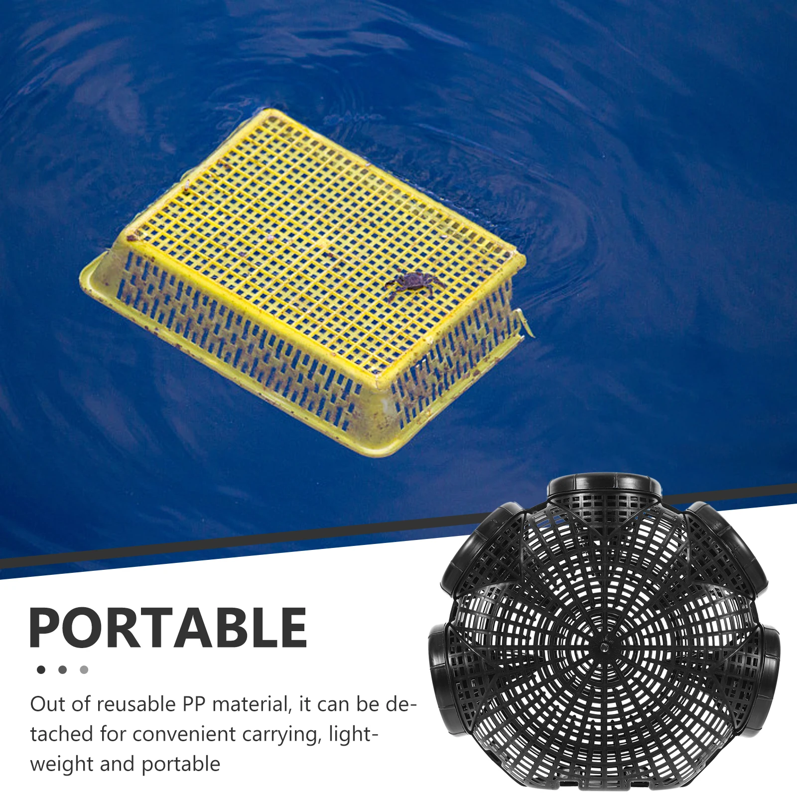 

s Fish Shrimp Eel Cage Durable PP Reusable Fishing Trap Saltwater Freshwater Crawfish Lobster Net Easy Portable Crab Traps Bait