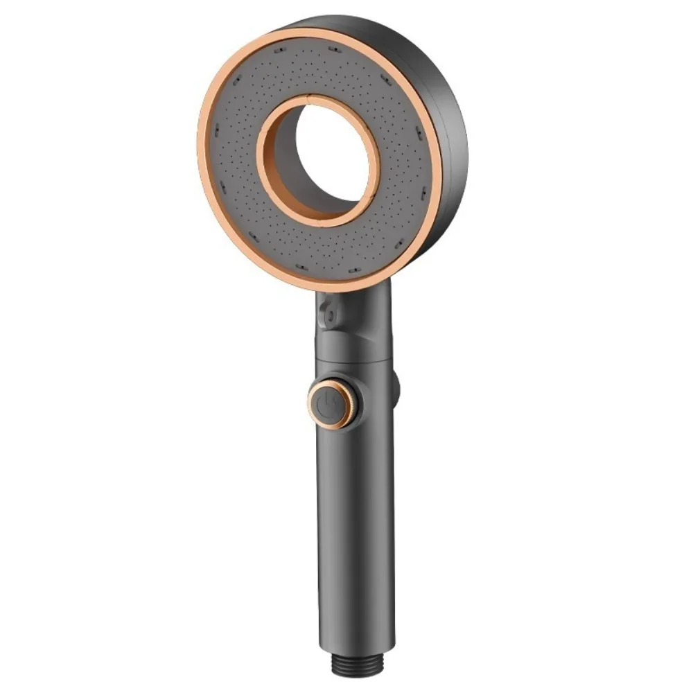 

One-Key Stop High Pressure Shower Head Plastic Water Saving Design 3-Mode Shower Head Spray Nozzle Adjustable