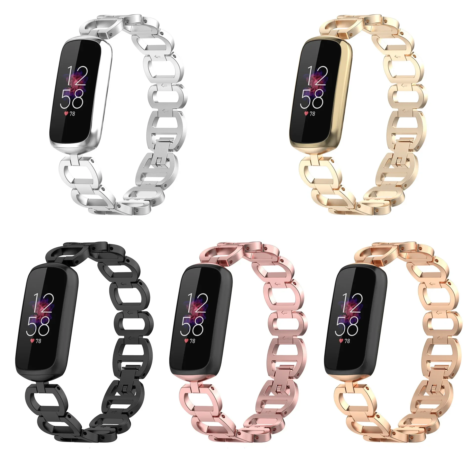 Fitbit Luxe-pulsera de Metal oficial del mismo modelo, pulsera de cadena de aleación, accesorios electrónicos para motocicleta