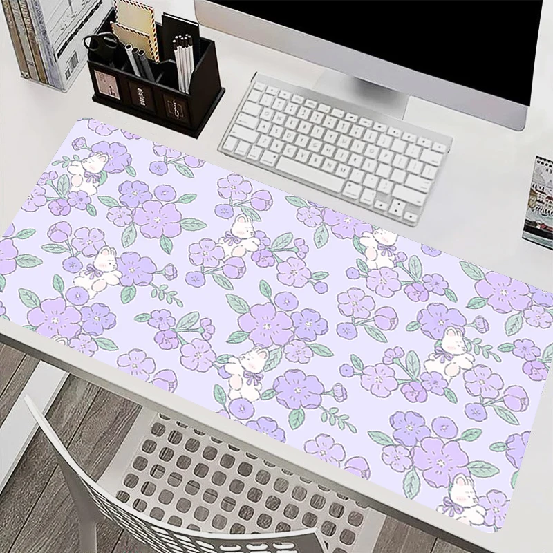 Purple Mouse Pads Computer Accessories Gaming Keyboard Desk Mat Designed specifically Bunny Rabbit