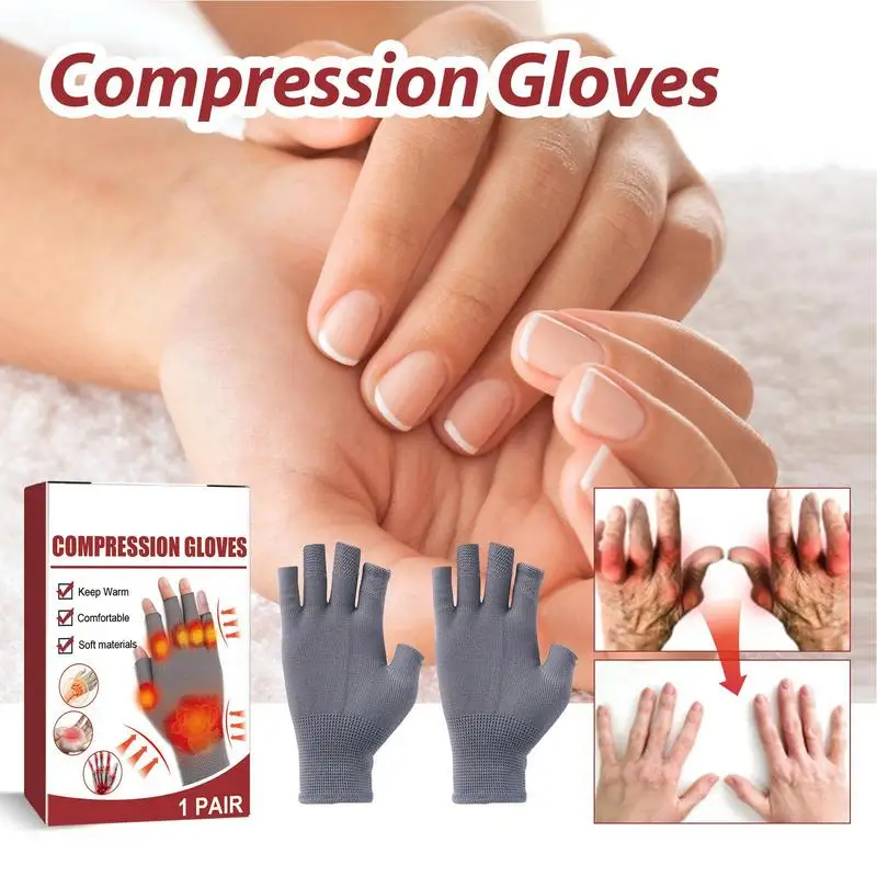 Gants de Compression Épais Demi-Saisie, sans Doigts, pour Instituts Articulaires, Support Rond, Poignées Rondes