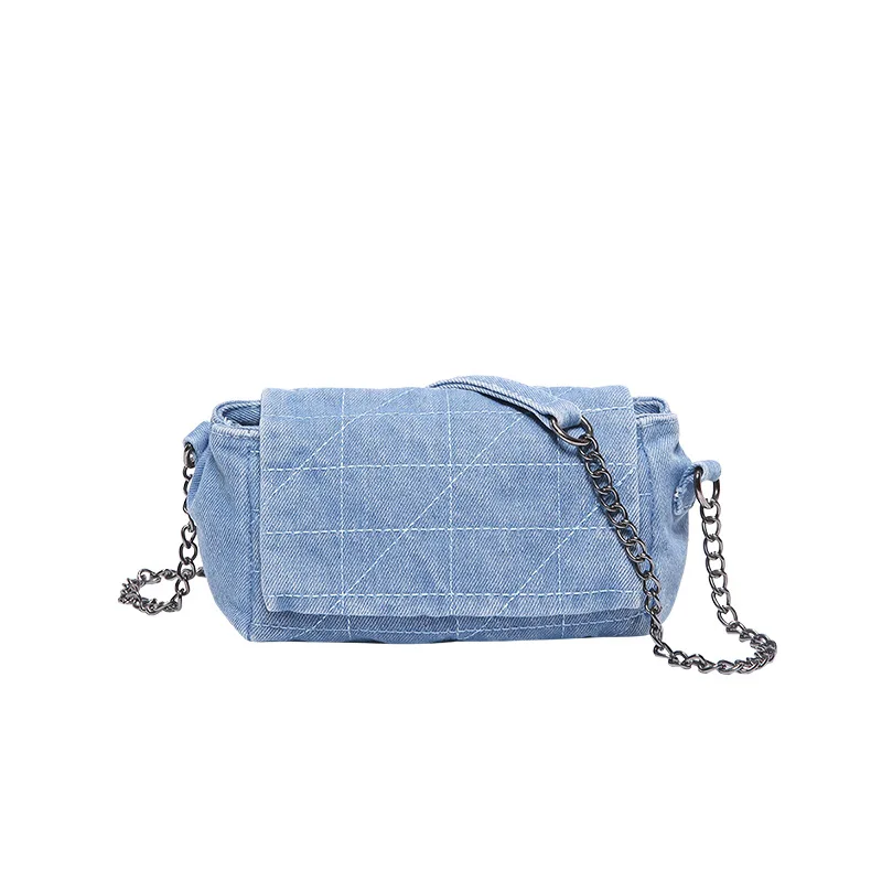 Denim Chain small Crossbody Bags Designer Versatile Women Small Shoulder Bag Trendy 2024 New Handbags Luxury High Quality Purses