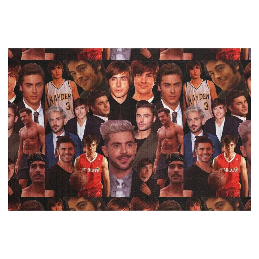 

Zac efron collage design poster 2020 Jigsaw Puzzle Wood Name Wood Photo Personalized Puzzle