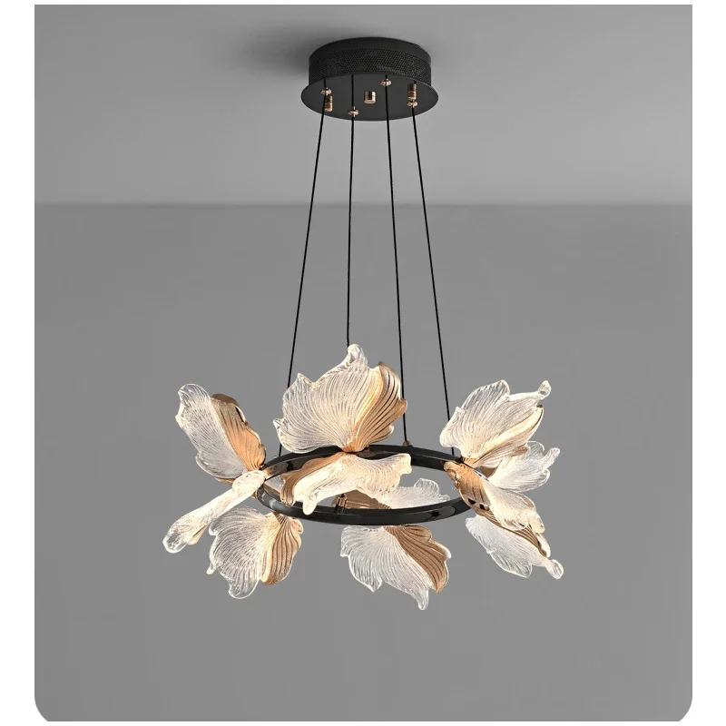 REVEN Customizable Luxury Floral Chandelier Modern Ceiling Light Dimmable Pendant Lamp with Adjustable Chain for Dining Room
