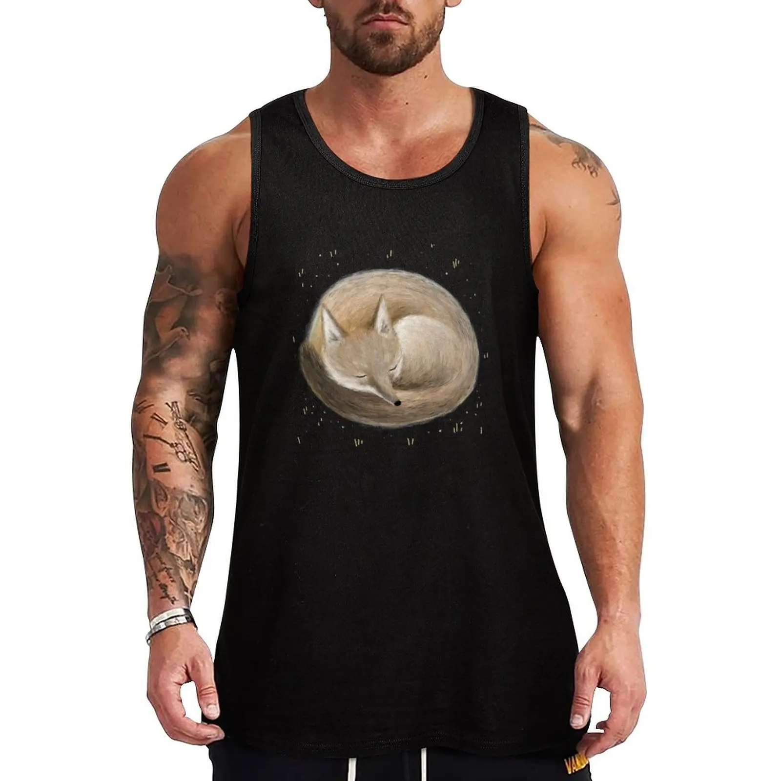 

Swift Fox Sleeping Tank Top Men's clothes luxury style T-shirt men gym for men